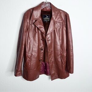 Startown Leather Jacket Men 40 R Carmel Brown Jacket Western Chestnut RCL